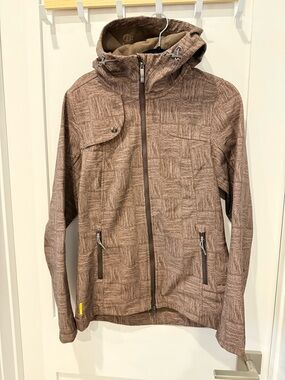 Lole Brown Textured Hooded Ski Jacket